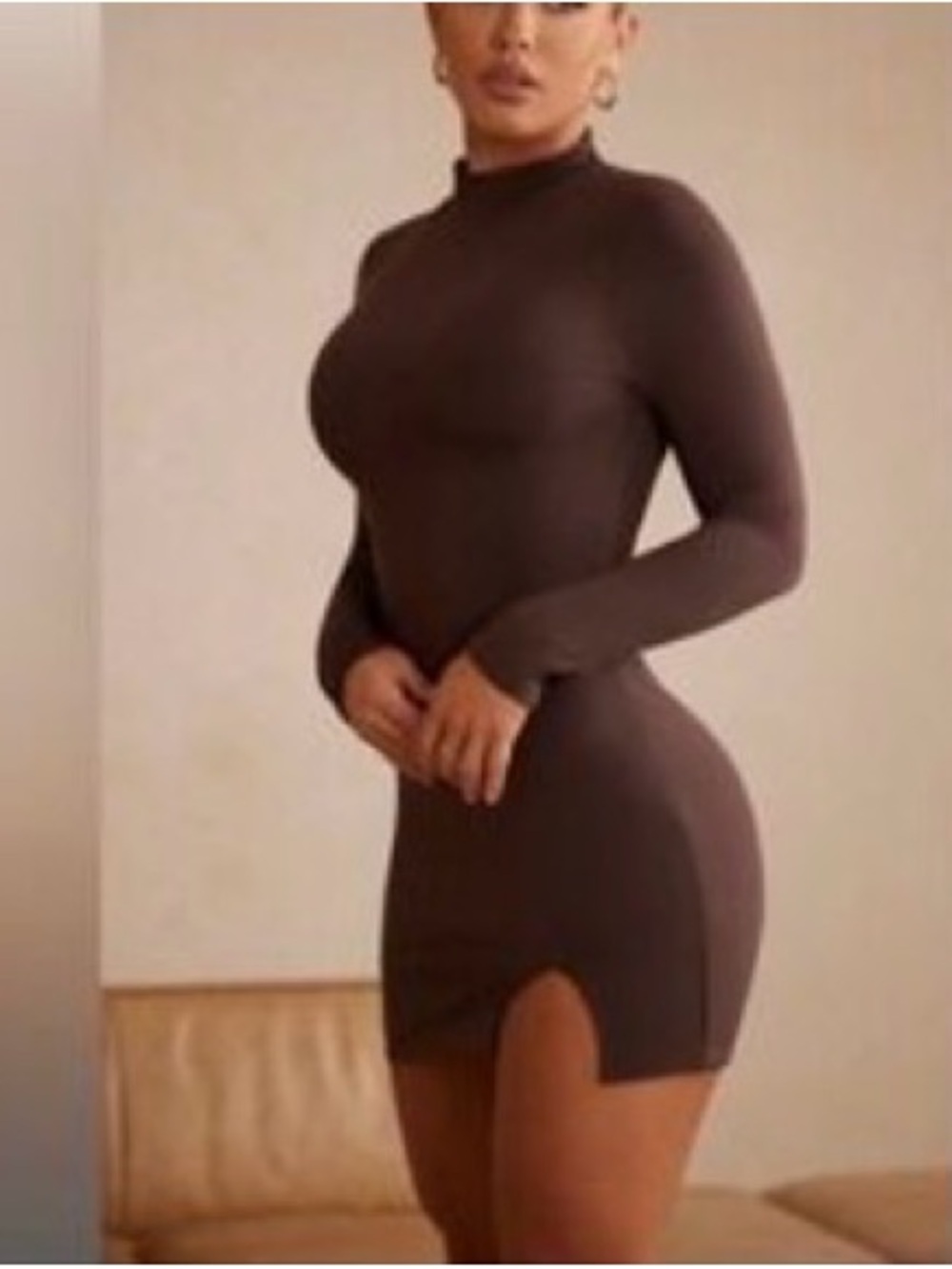 Oh Polly Long Sleeve Mini Dress Size 8